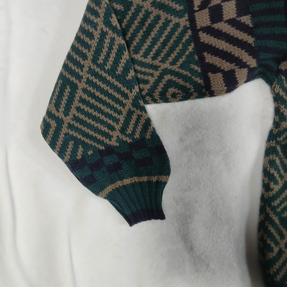 Vintage Pendleton Geometric Patterned Green and B… - image 11